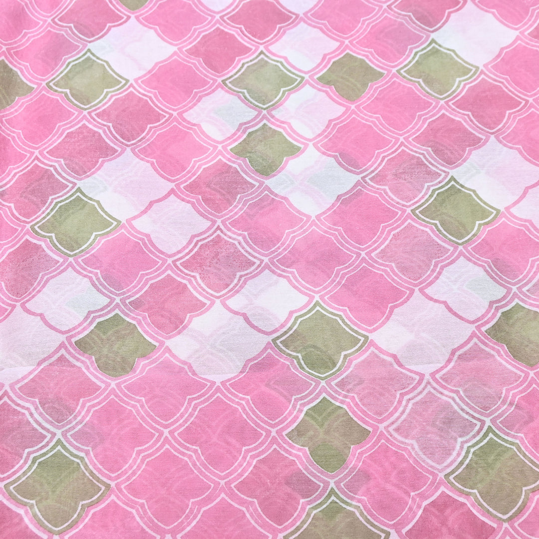 Silk Chanderi Digital Print Fabric 44" – Soft Lightweight Designer Fabric 001664-4