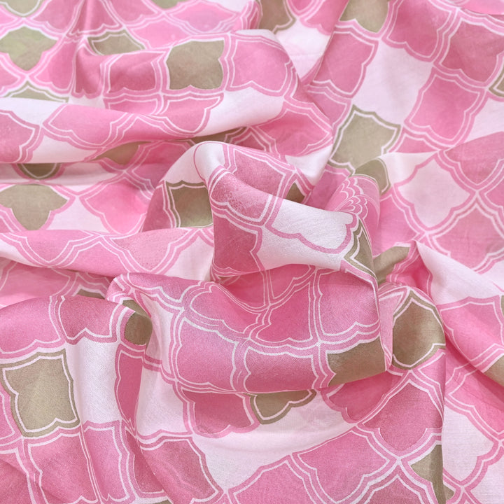 Silk Chanderi Digital Print Fabric 44" – Soft Lightweight Designer Fabric 001664-4