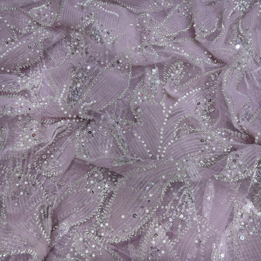 Beautiful Imported Net Cut Dana & Sequins Embroidery Fabric
