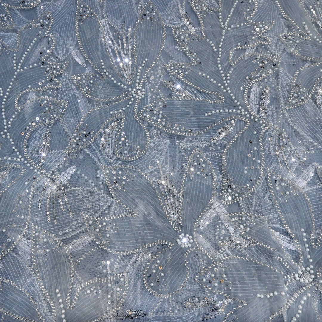 Beautiful Imported Net Cut Dana & Sequins Embroidery Fabric