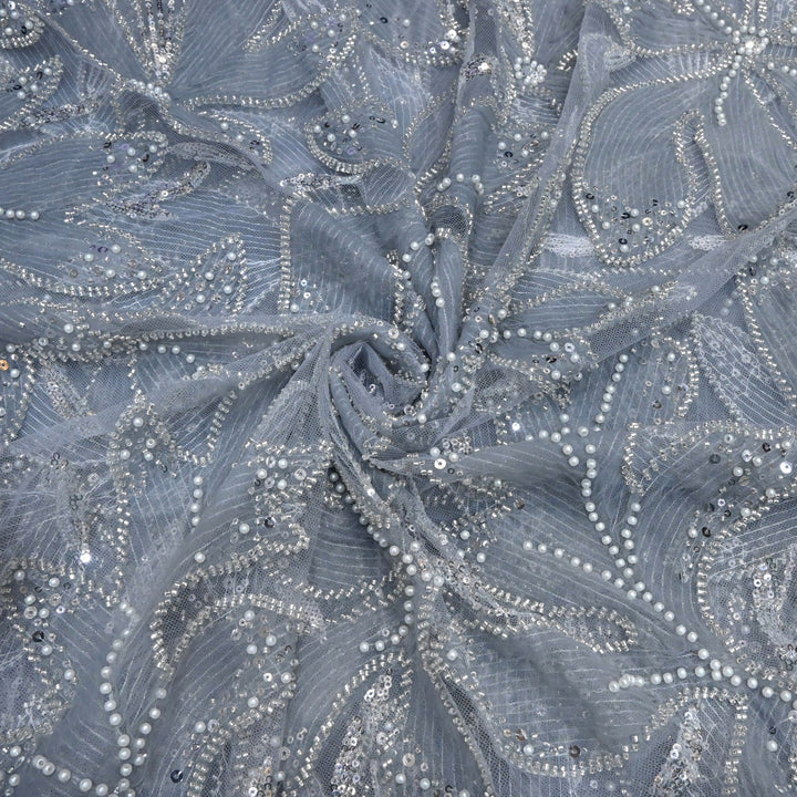 Beautiful Imported Net Cut Dana & Sequins Embroidery Fabric