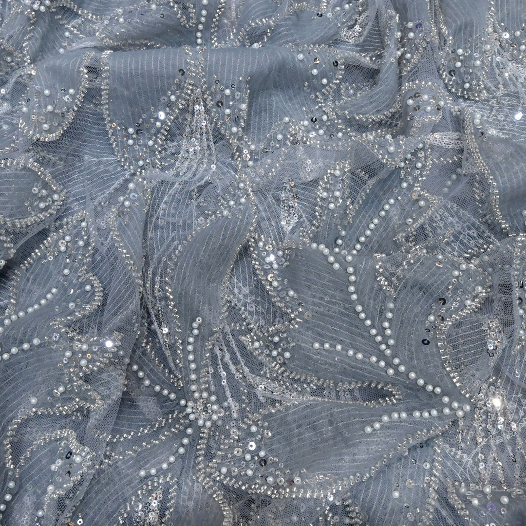 Beautiful Imported Net Cut Dana & Sequins Embroidery Fabric