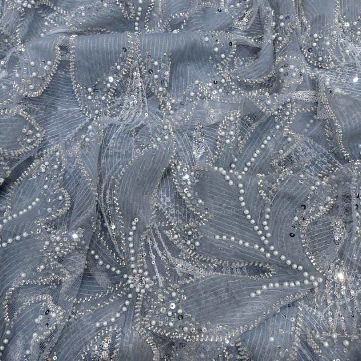 Beautiful Imported Net Cut Dana & Sequins Embroidery Fabric