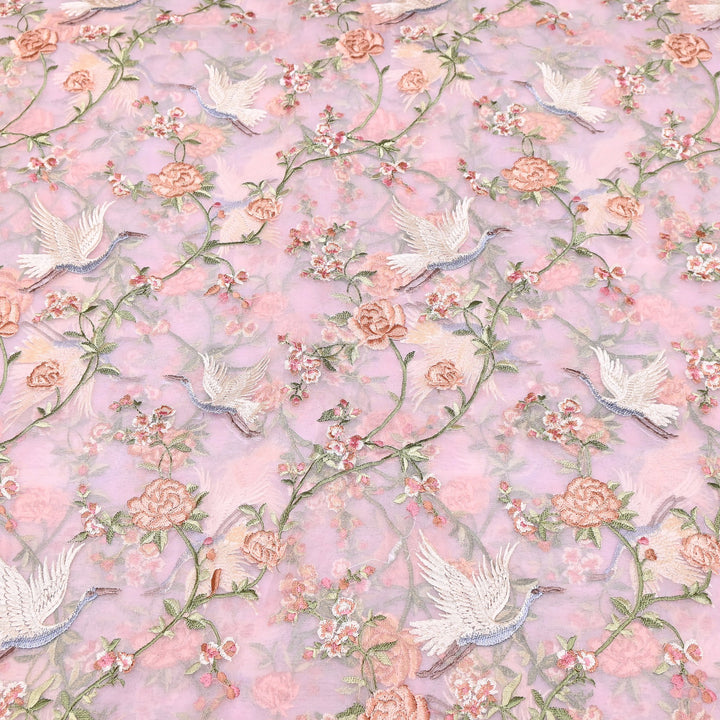 Premium Silk Organza Thread Embroidery Fabric | Designer Fabric | 0PA127-02
