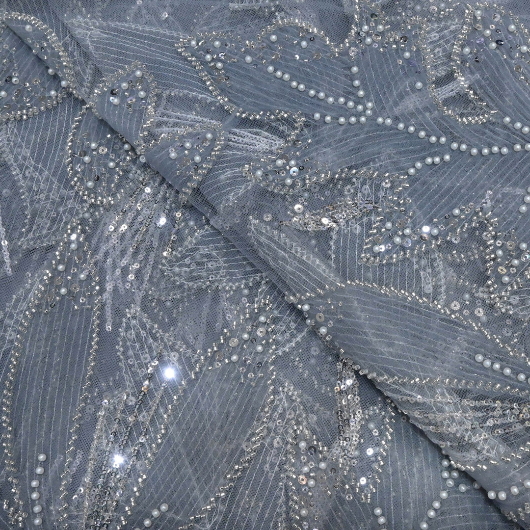 Beautiful Imported Net Cut Dana & Sequins Embroidery Fabric