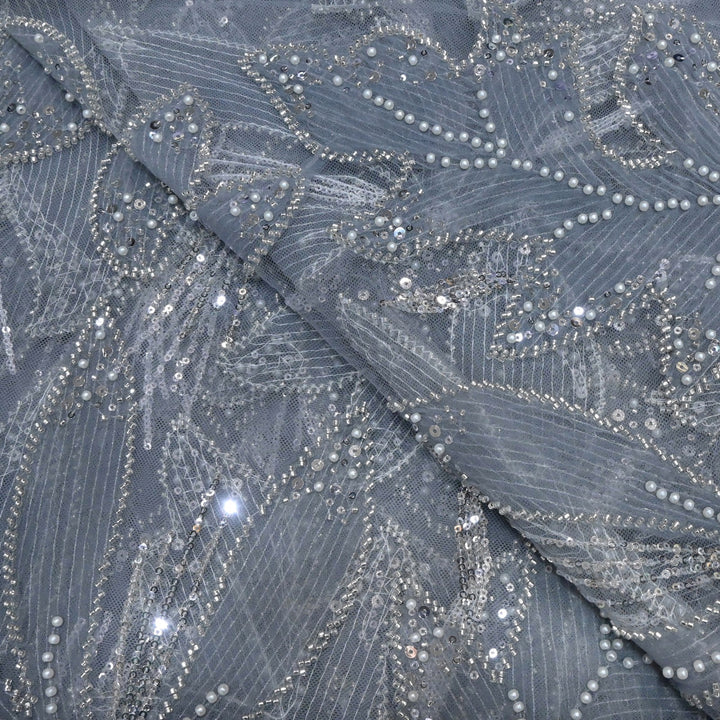 Beautiful Imported Net Cut Dana & Sequins Embroidery Fabric