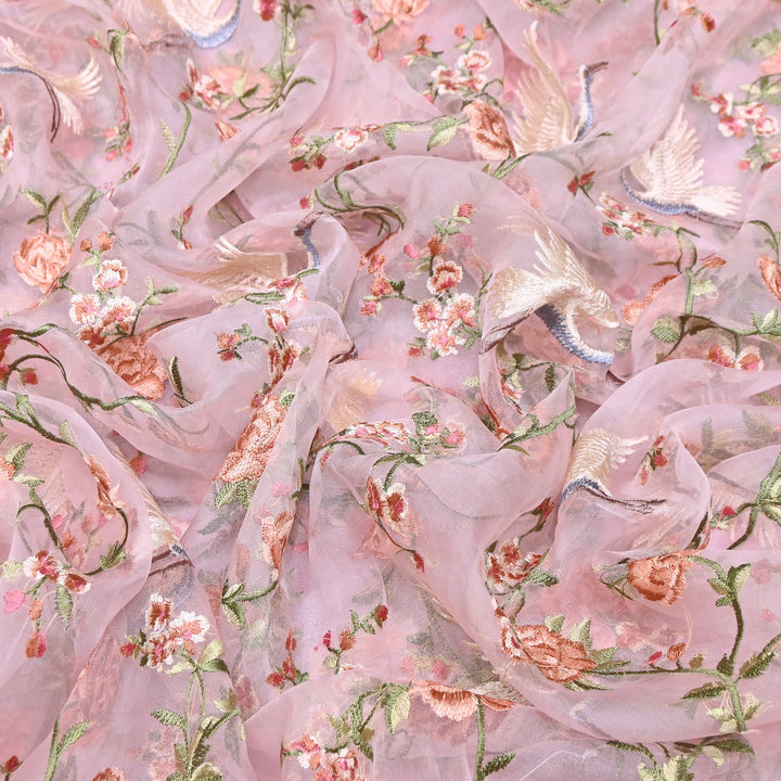 Premium Silk Organza Thread Embroidery Fabric | Designer Fabric | 0PA127-02