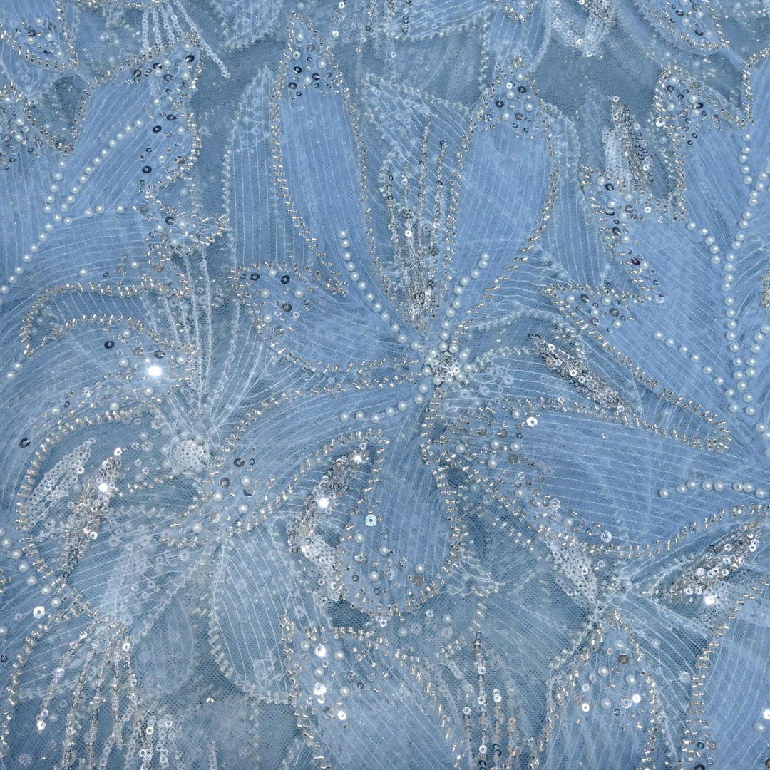 Beautiful Imported Net Cut Dana & Sequins Embroidery Fabric