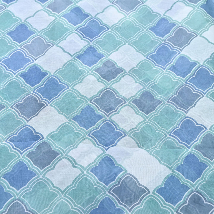 Silk Chanderi Digital Print Fabric 44" – Soft Lightweight Designer Fabric 001664-2