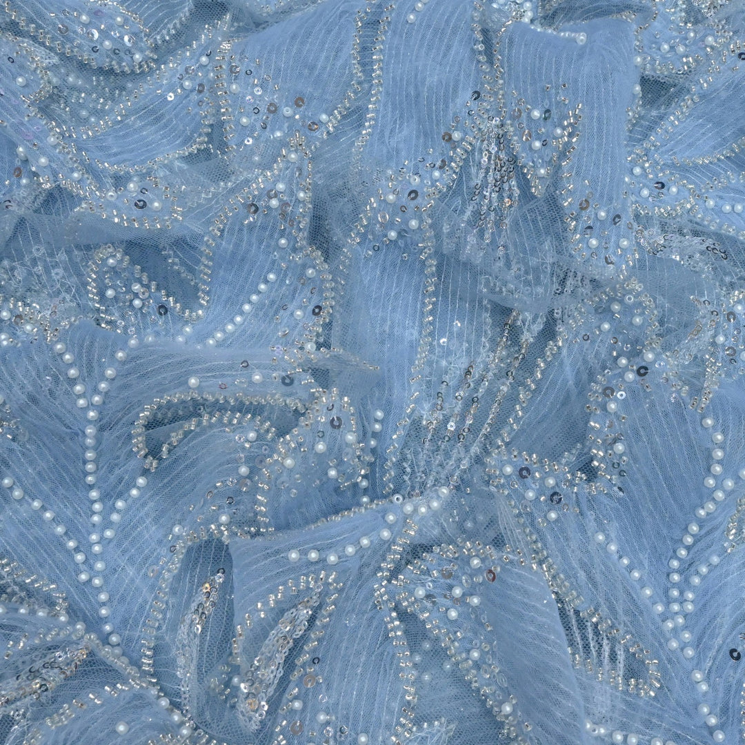 Beautiful Imported Net Cut Dana & Sequins Embroidery Fabric