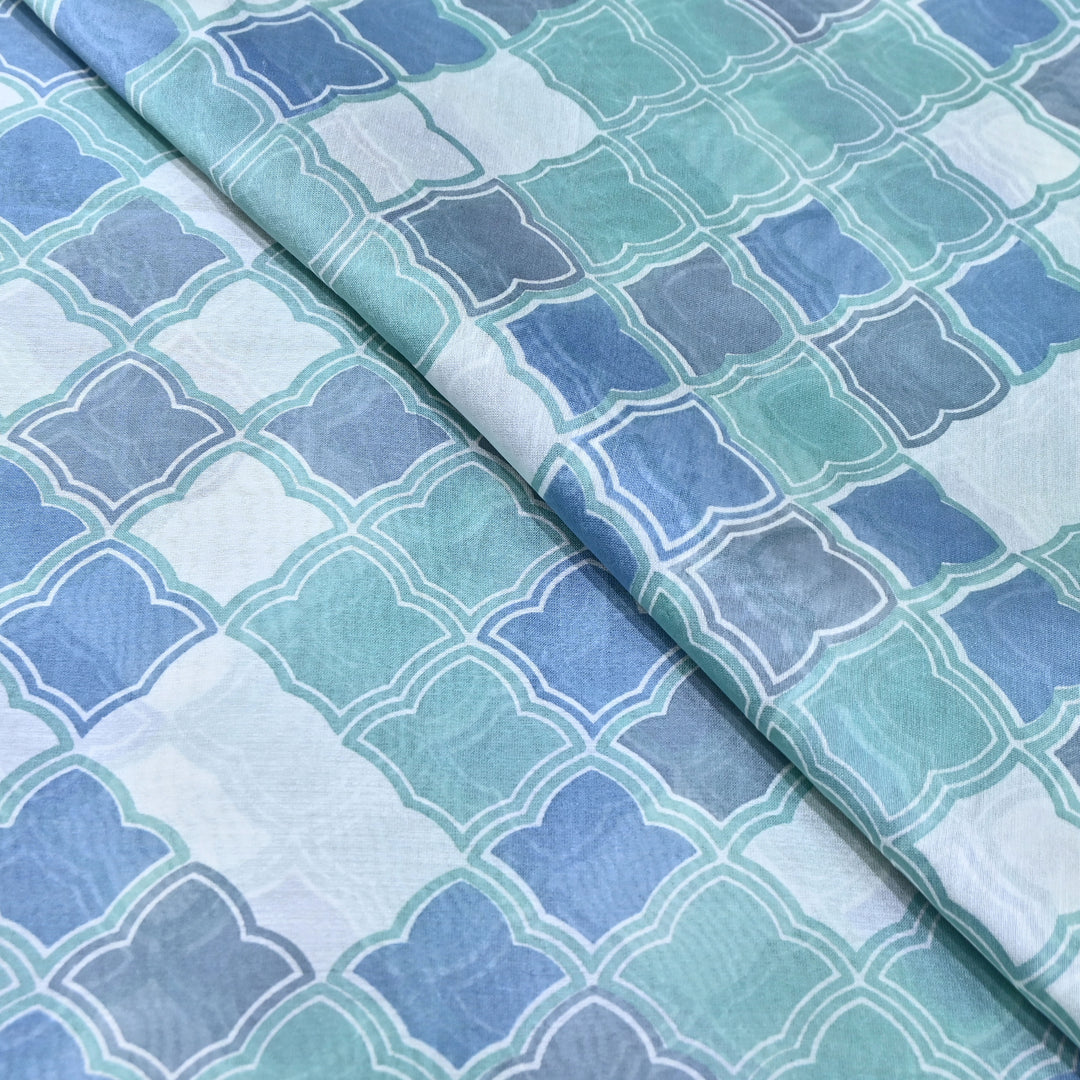 Silk Chanderi Digital Print Fabric 44" – Soft Lightweight Designer Fabric 001664-2