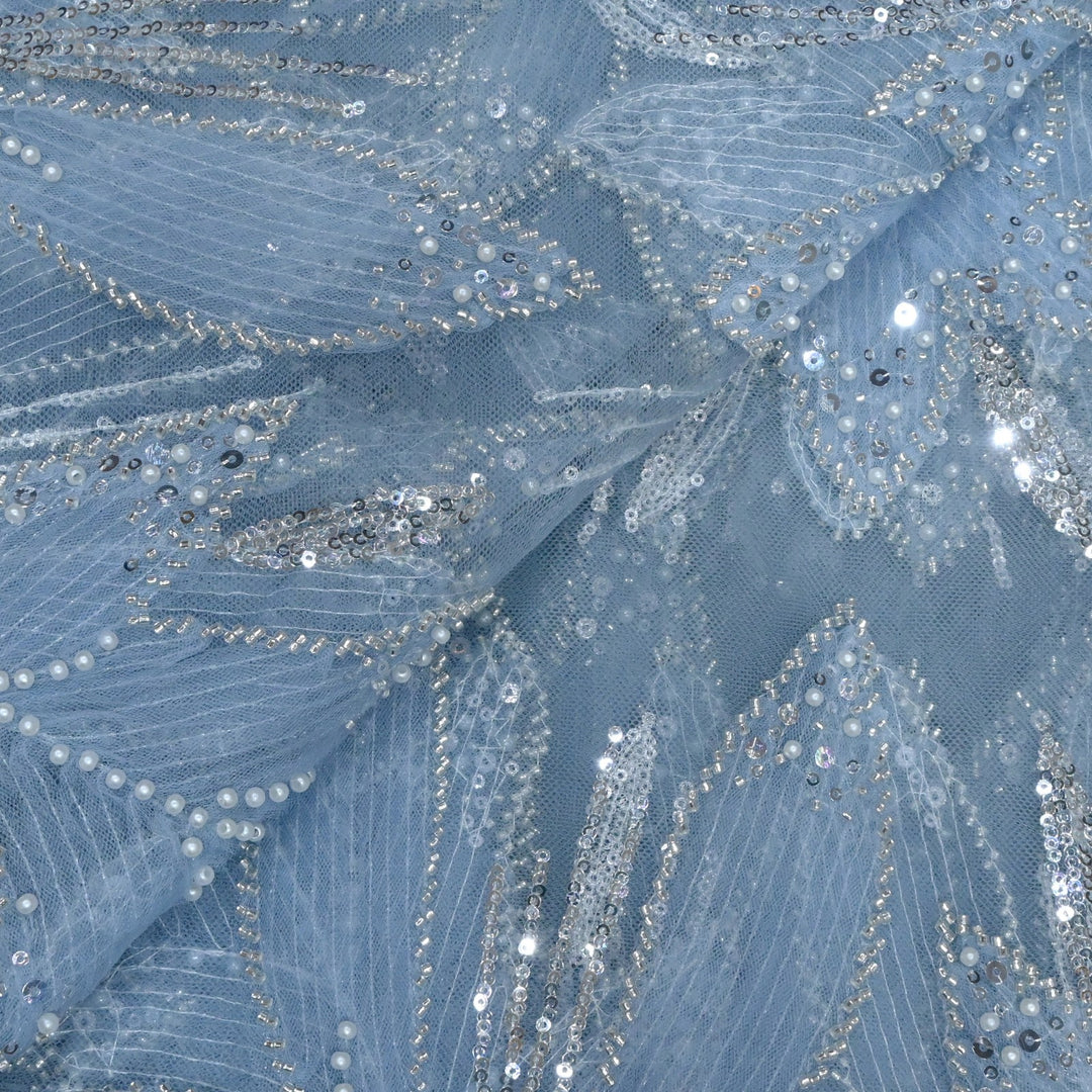 Beautiful Imported Net Cut Dana & Sequins Embroidery Fabric