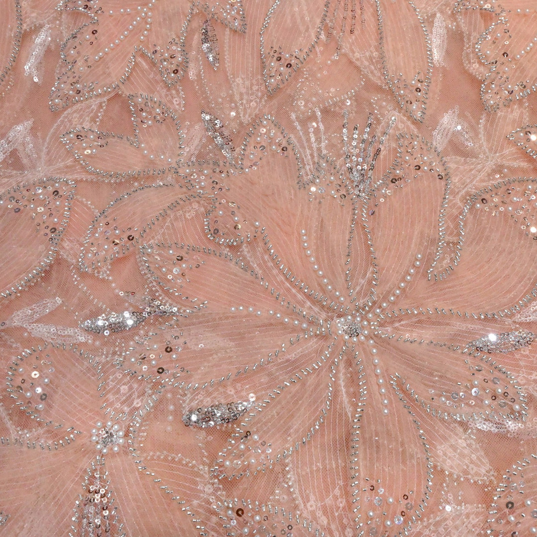 Beautiful Imported Net Cut Dana & Sequins Embroidery Fabric