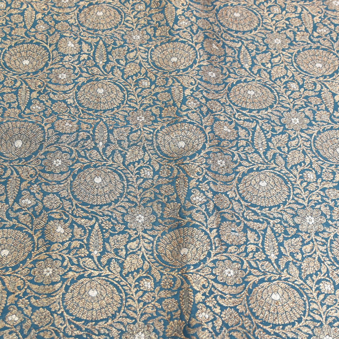 Premium Silk Katan Antique Brocade Fabric | Designer Zari Weave-001128-A19