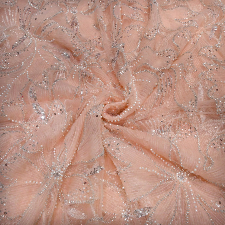 Beautiful Imported Net Cut Dana & Sequins Embroidery Fabric