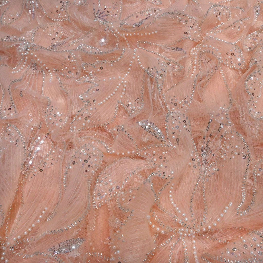 Beautiful Imported Net Cut Dana & Sequins Embroidery Fabric