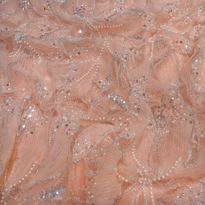 Beautiful Imported Net Cut Dana & Sequins Embroidery Fabric