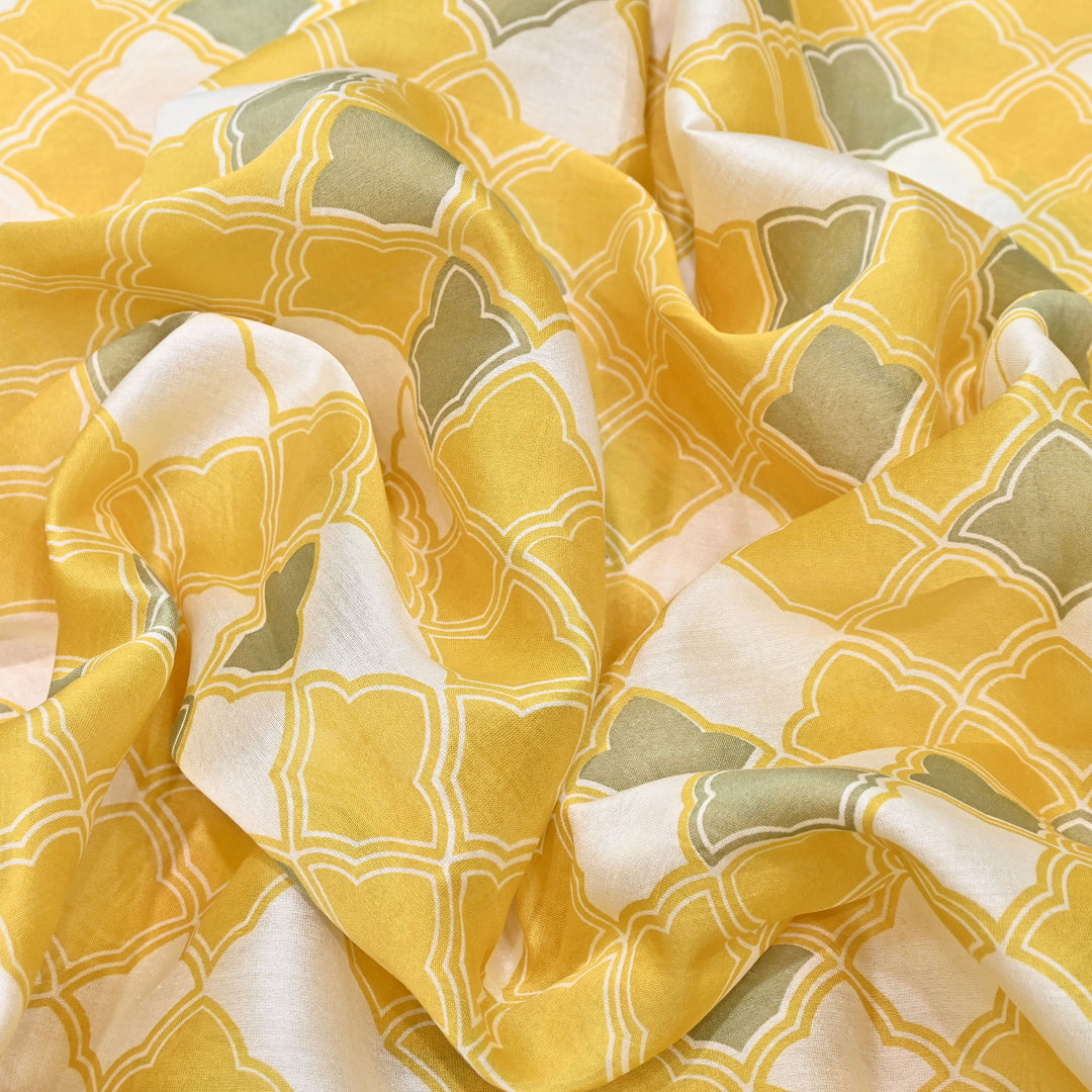 Silk Chanderi Digital Print Fabric 44" – Soft Lightweight Designer Fabric 001664-1