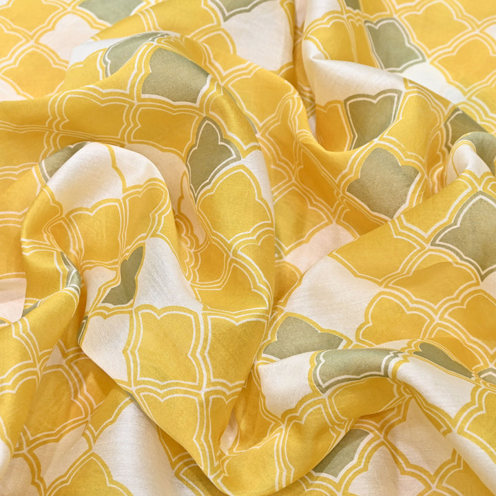 Silk Chanderi Digital Print Fabric 44" – Soft Lightweight Designer Fabric 001664-1