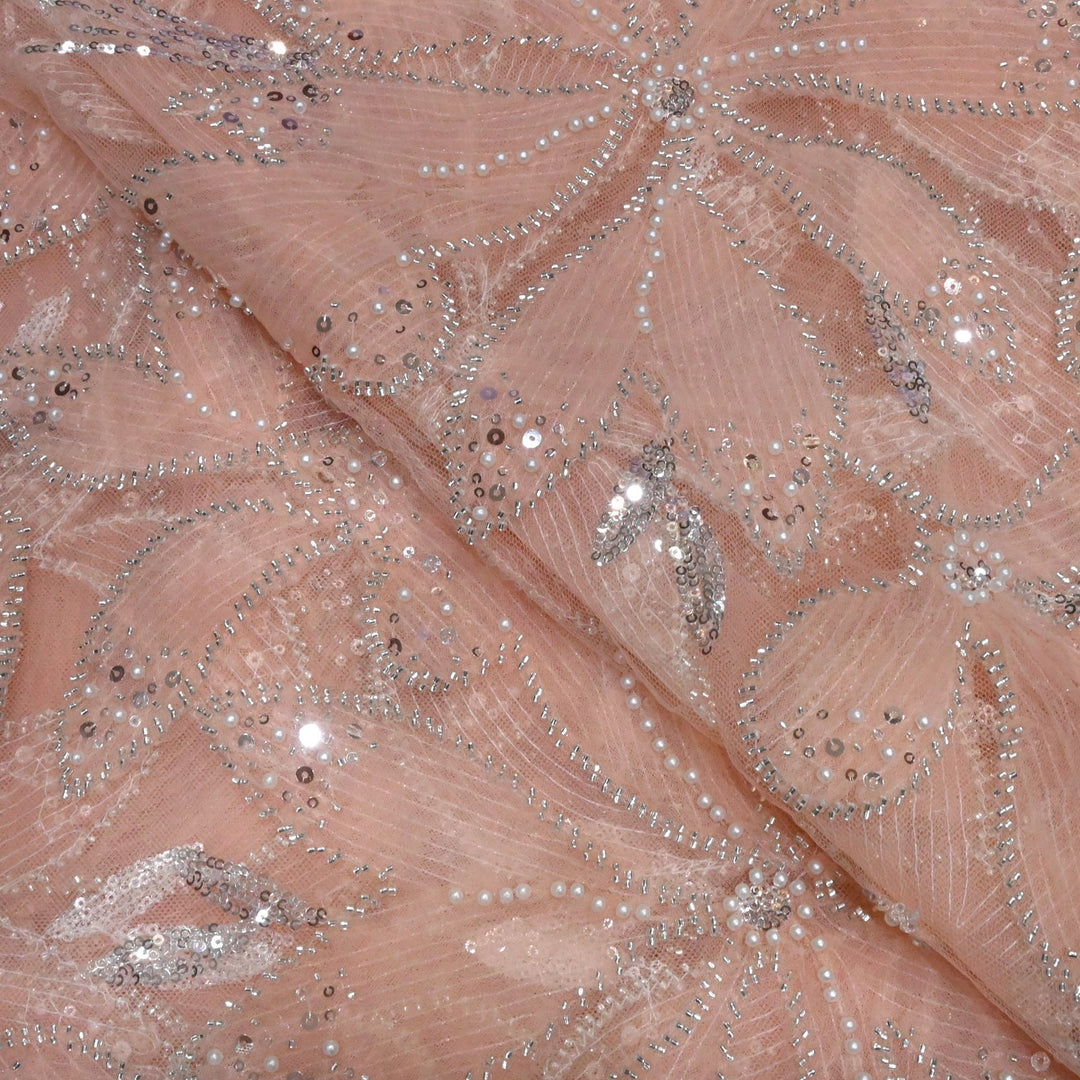 Beautiful Imported Net Cut Dana & Sequins Embroidery Fabric