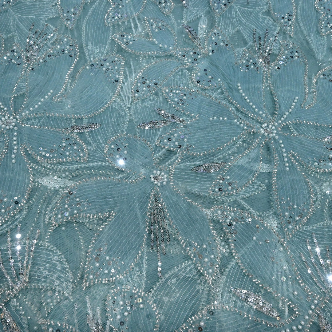 Beautiful Imported Net Cut Dana & Sequins Embroidery Fabric
