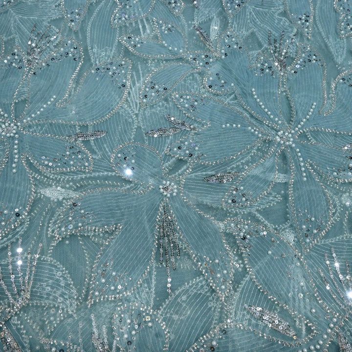 Beautiful Imported Net Cut Dana & Sequins Embroidery Fabric
