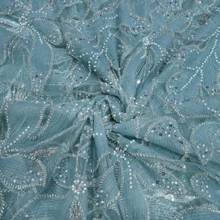 Beautiful Imported Net Cut Dana & Sequins Embroidery Fabric