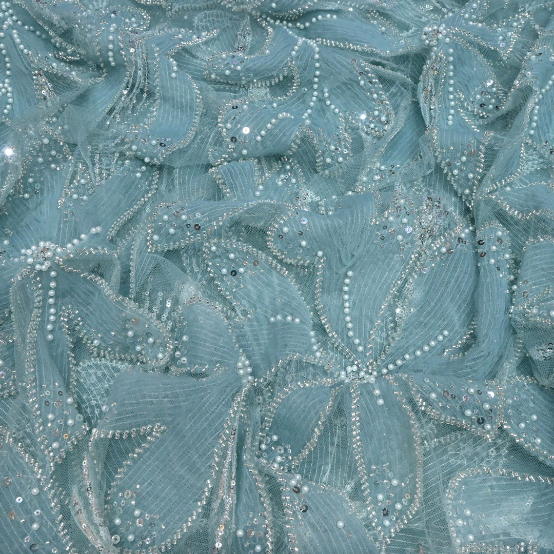 Beautiful Imported Net Cut Dana & Sequins Embroidery Fabric