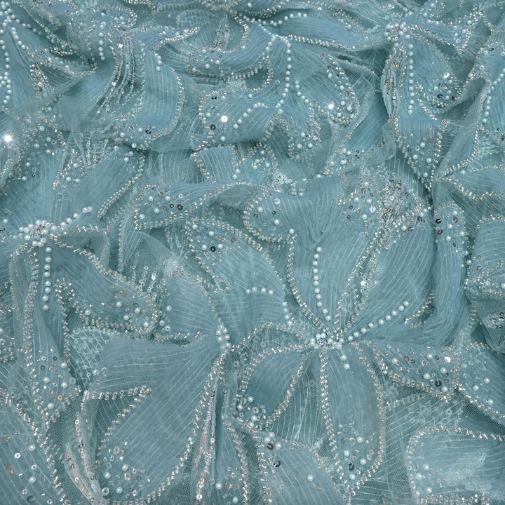 Beautiful Imported Net Cut Dana & Sequins Embroidery Fabric