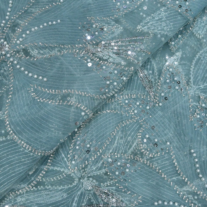 Beautiful Imported Net Cut Dana & Sequins Embroidery Fabric