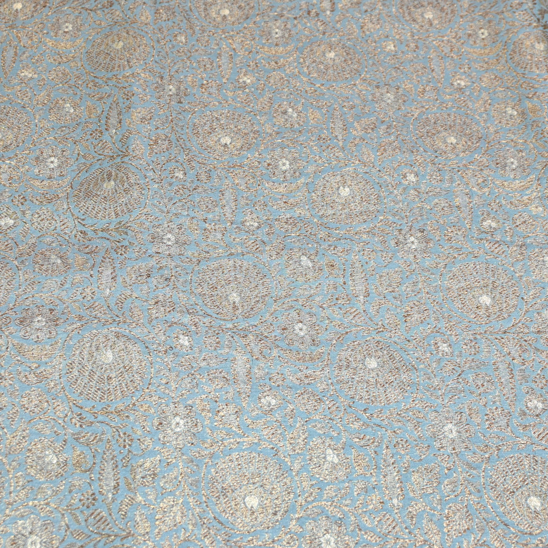 Premium Silk Katan Antique Brocade Fabric | Designer Zari Weave-001128-A25