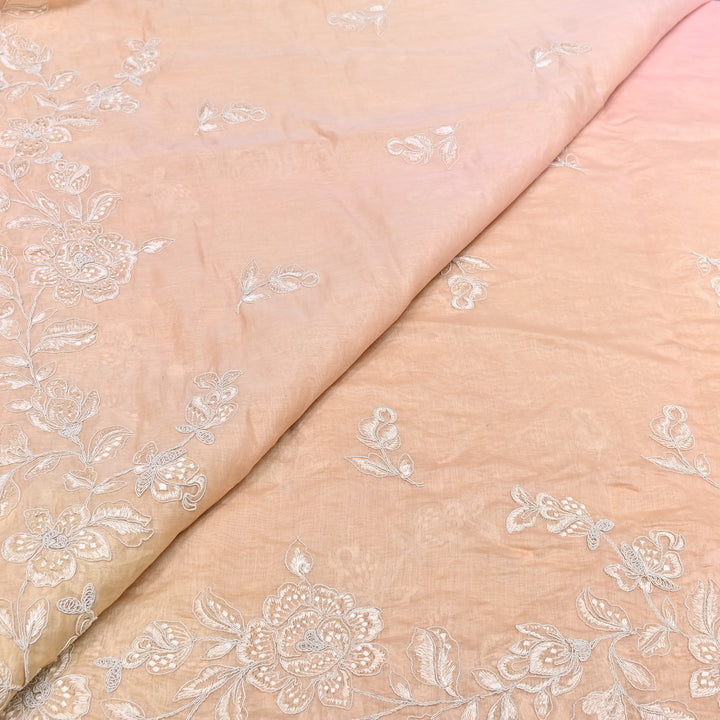 4D Shade Mul Chanderi Embroidery Fabric – Soft Floral Embroidered Summer Fabric GP4164A- 2