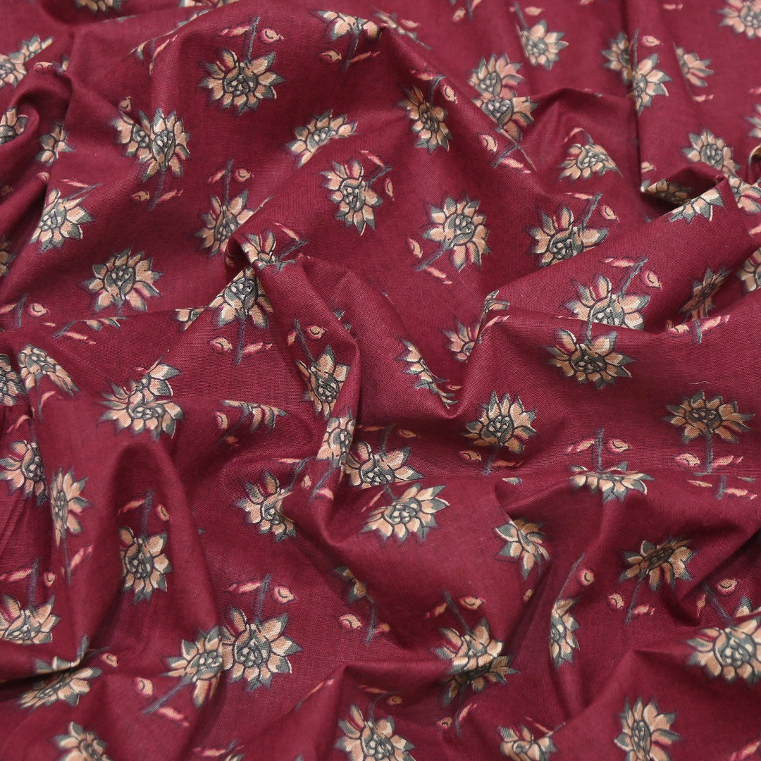 Premium Cotton Printed Fabric | Soft Breathable Designer Cotton Fabric | 000350-33