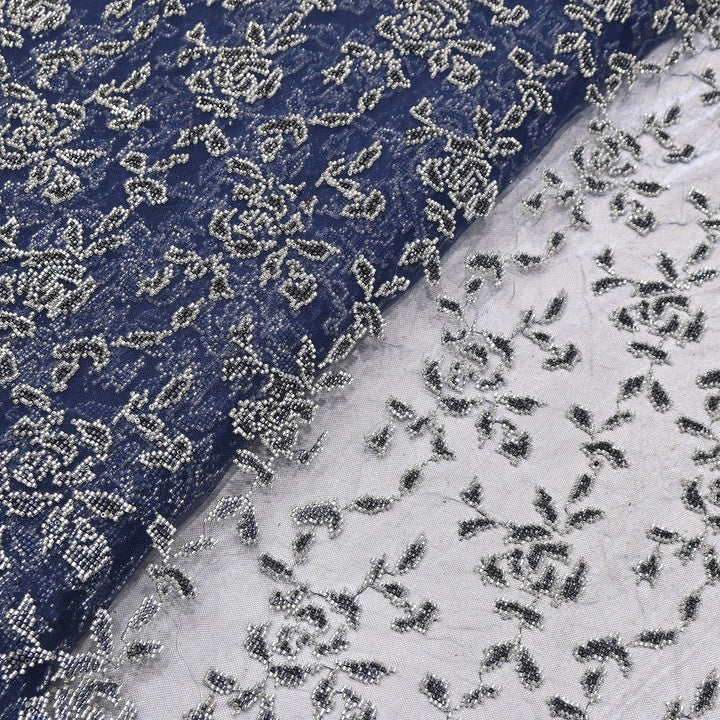 Premium Imported Net Cut Dana & Bead Embroidery Fabric 60" | CF4898-03