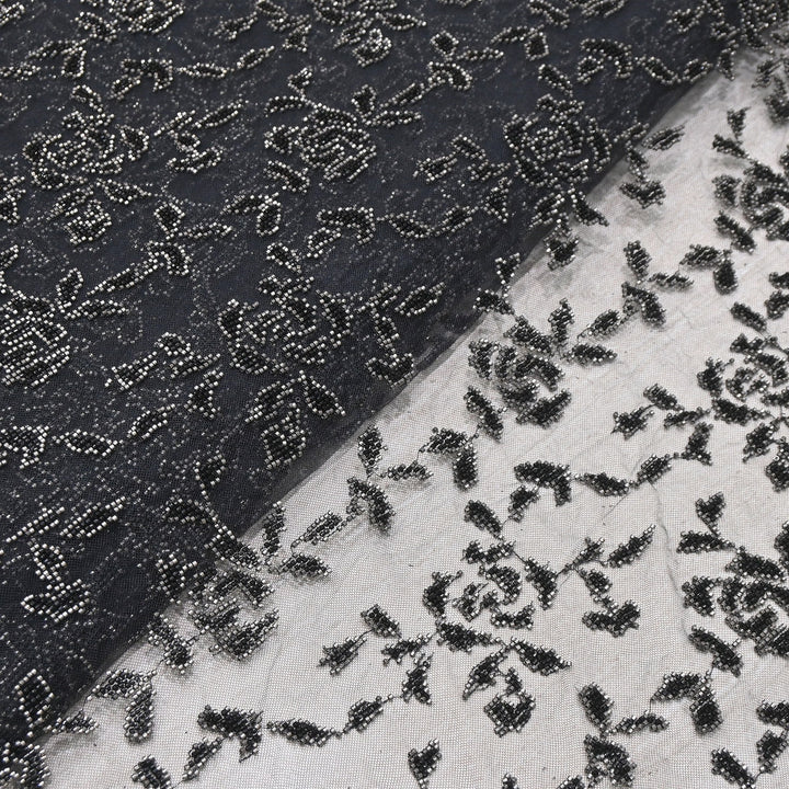 Premium Imported Net Cut Dana & Bead Embroidery Fabric 60" | CF4898-02