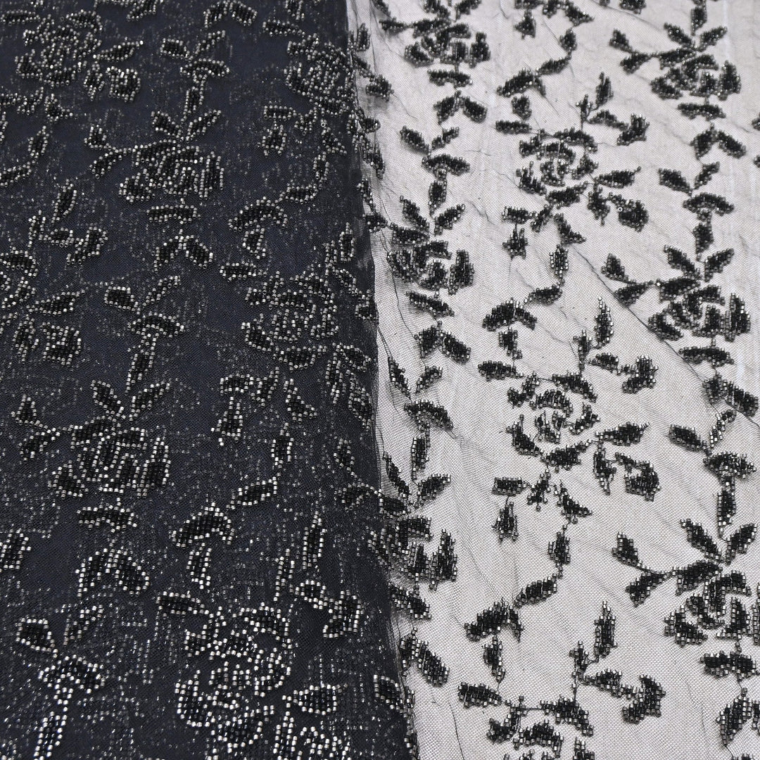 Premium Imported Net Cut Dana & Bead Embroidery Fabric 60" | CF4898-02