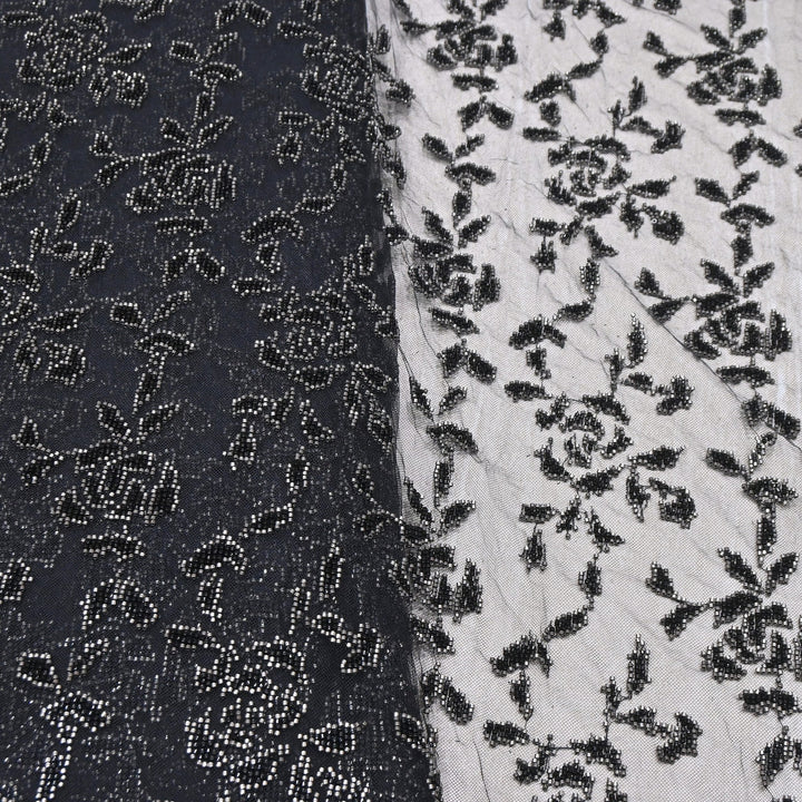 Premium Imported Net Cut Dana & Bead Embroidery Fabric 60" | CF4898-02