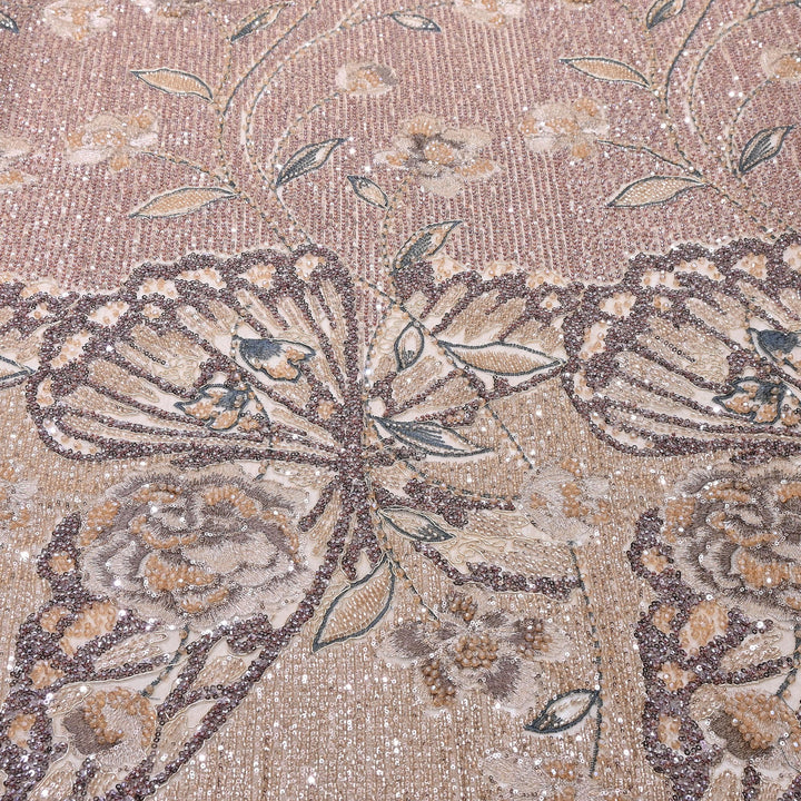 Imported Luxury Net Embroidery Fabric with Heavy Sequins & Beadwork | CF4818-1