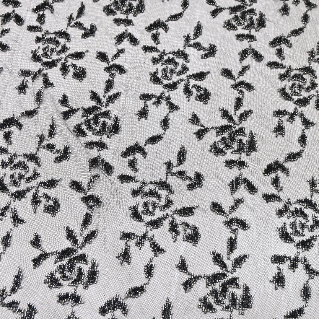 Premium Imported Net Cut Dana & Bead Embroidery Fabric 60" | CF4898-02