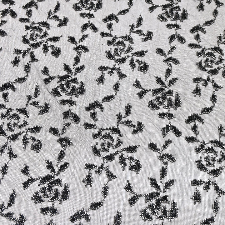 Premium Imported Net Cut Dana & Bead Embroidery Fabric 60" | CF4898-02