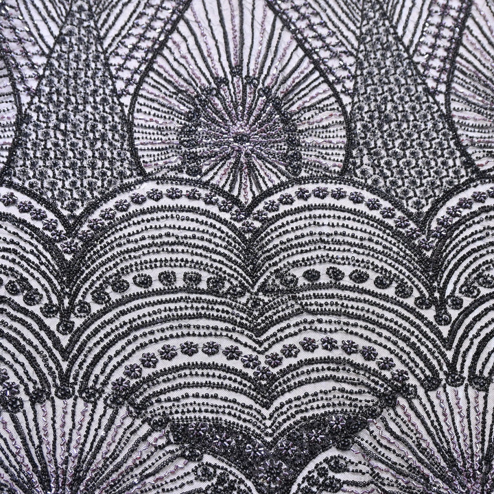 Imported Luxury Net Embroidery Fabric with Heavy Sequins & Beadwork | CF4858-A1