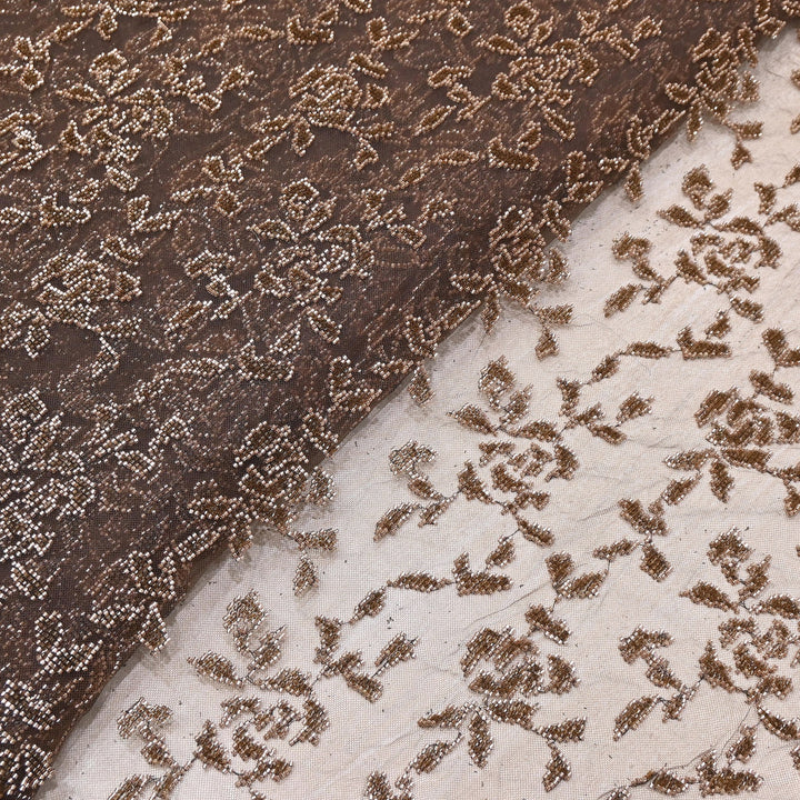Premium Imported Net Cut Dana & Bead Embroidery Fabric 60" | CF4898-01