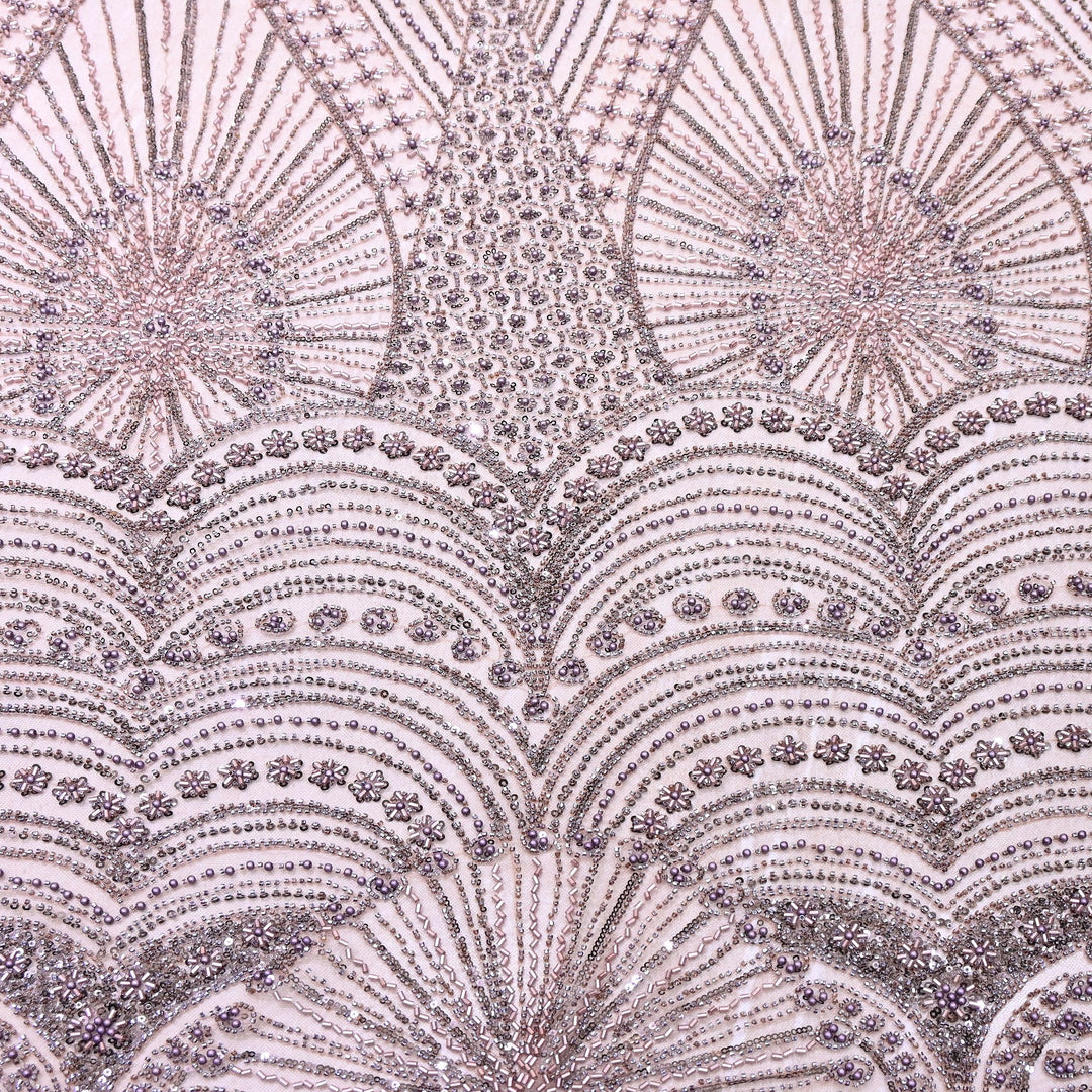 Imported Luxury Net Embroidery Fabric with Heavy Sequins & Beadwork | CF4858-A2