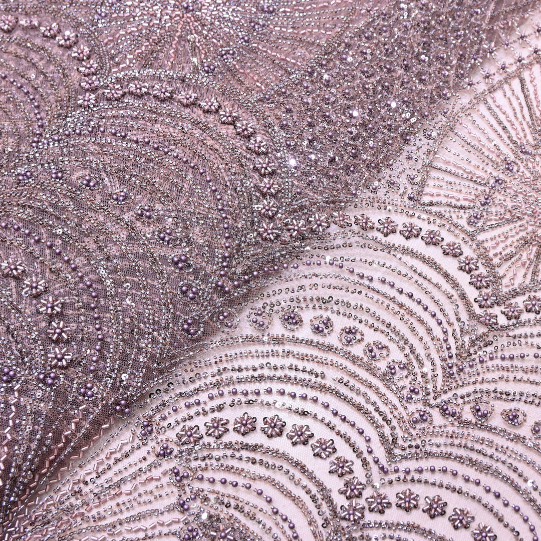 Imported Luxury Net Embroidery Fabric with Heavy Sequins & Beadwork | CF4858-A2