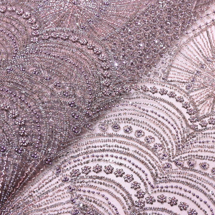 Imported Luxury Net Embroidery Fabric with Heavy Sequins & Beadwork | CF4858-A2