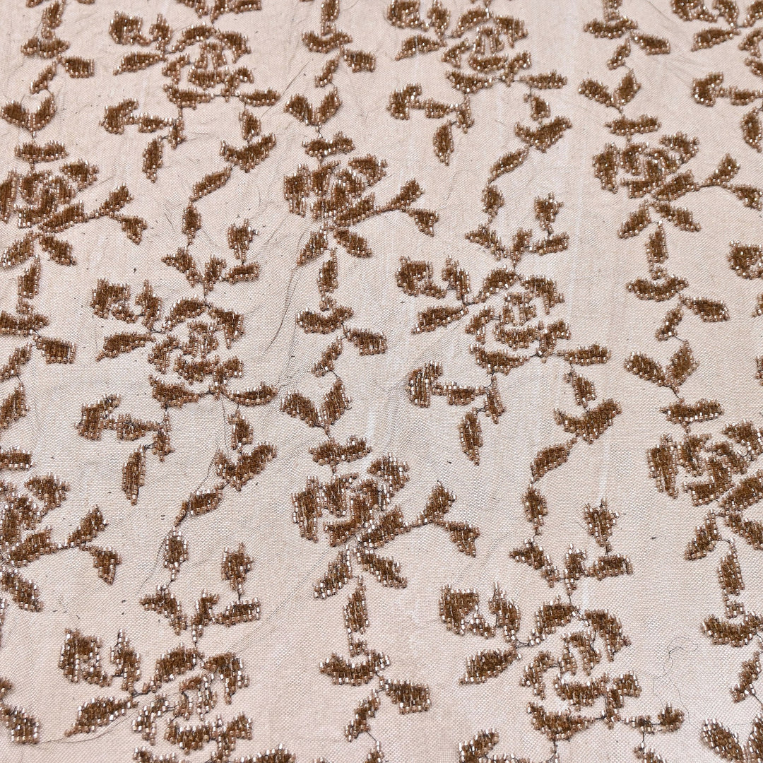 Premium Imported Net Cut Dana & Bead Embroidery Fabric 60" | CF4898-01