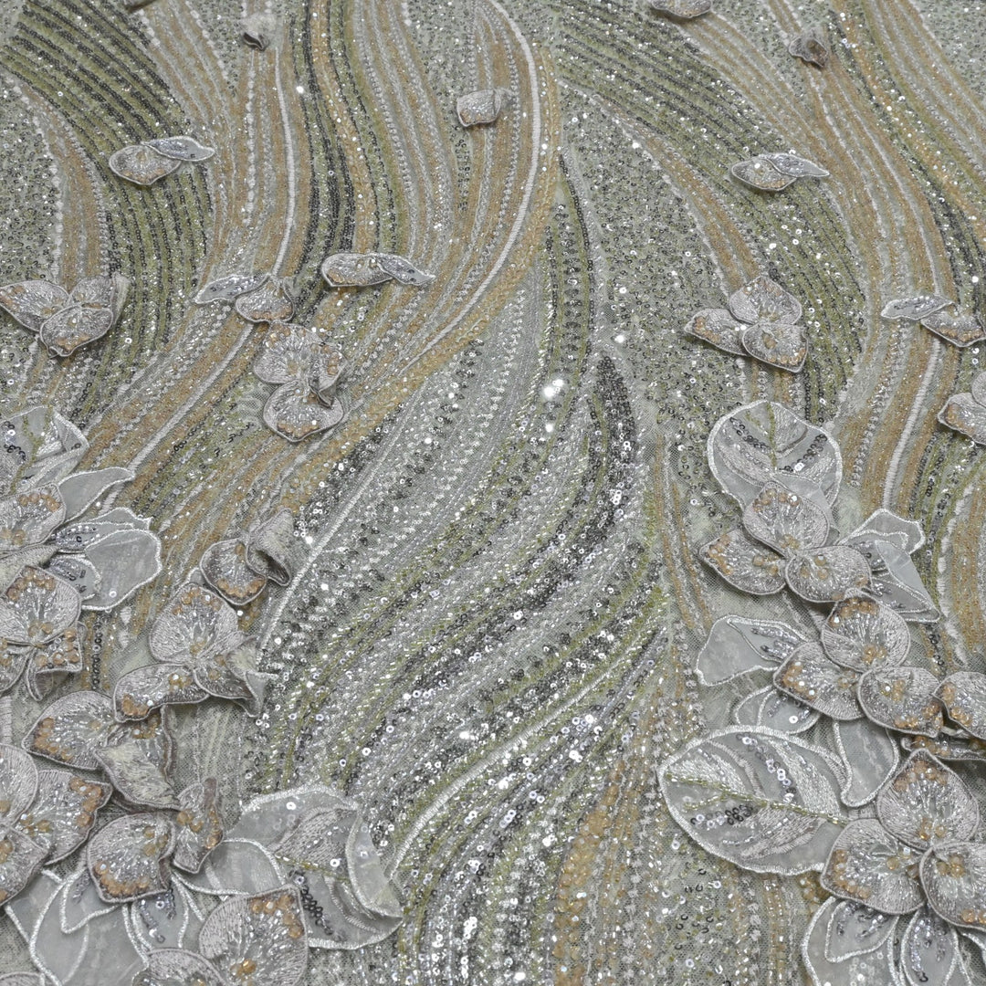 Beautiful Imported Net Cut Dana & Sequins Embroidery Fabrics