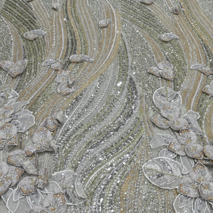 Beautiful Imported Net Cut Dana & Sequins Embroidery Fabrics