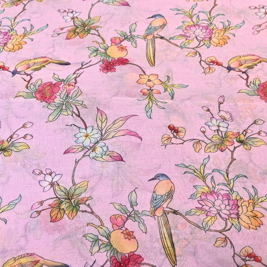 Mul Chanderi Digital Print Fabric - Soft Lightweight Designer Ethnic Fabric GT0185-23