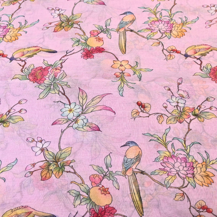 Mul Chanderi Digital Print Fabric - Soft Lightweight Designer Ethnic Fabric GT0185-23